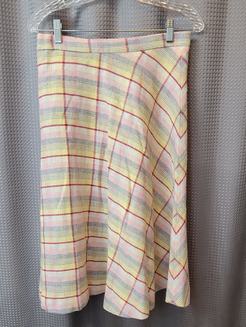 Vintage Mr. Fine Pastel Plaid A-Line Skirt